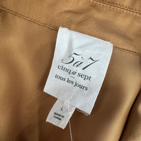 $395 Cinq A Sept Holly Puff Sleeve Utility Jacket In Pecan Size Large - Picture 6 of 7